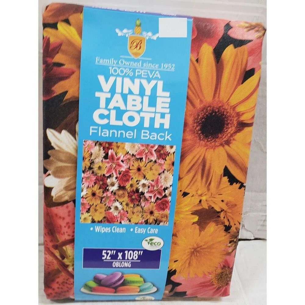 Vinyl Flannel Back Tablecloth 52